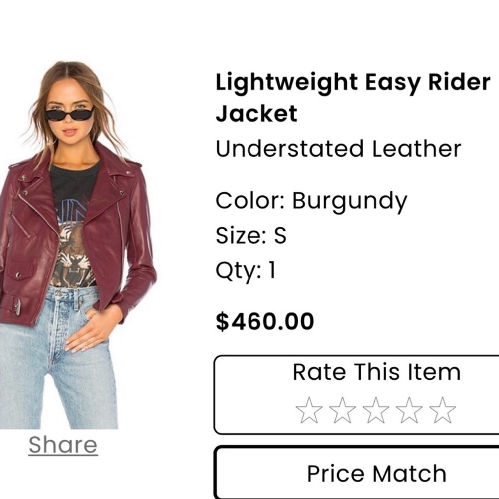Understated Leather Burgundy Biker Jacket